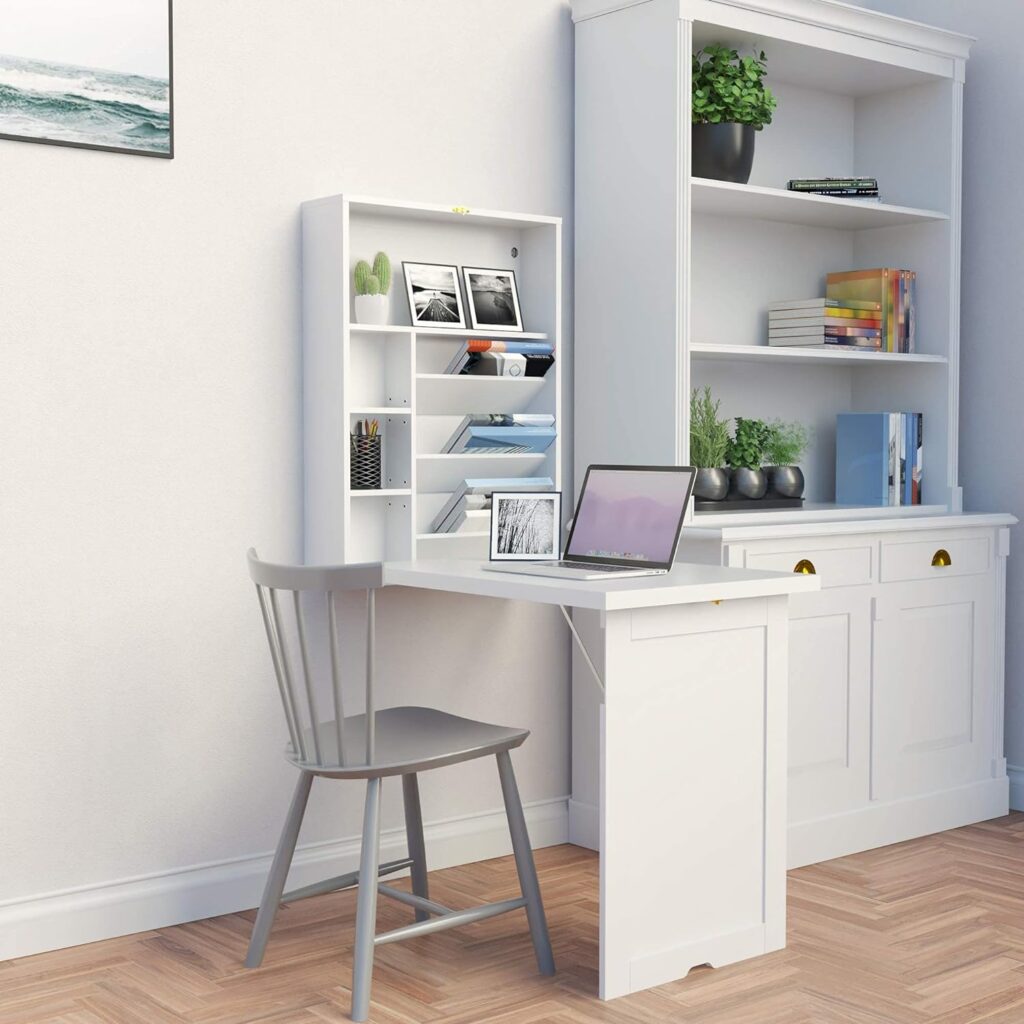 FurnitureR Escritorio Plegable Mesa Plegable Moderno Harper Marrón