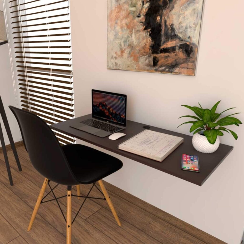 Mesa plegable montada en la pared, escritorio de trabajo flotante para  espacio pequeño, para usar como escritorio de computadora, escritorio de